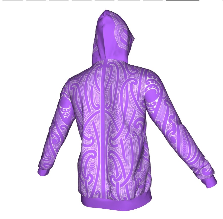 Puhoro Hoodie - Lilac / White - Revolution Aotearoa