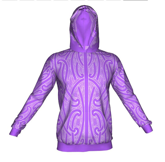 Puhoro Hoodie - Lilac / White - Revolution Aotearoa
