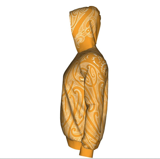 Puhoro Hoodie - Orange / White - Revolution Aotearoa