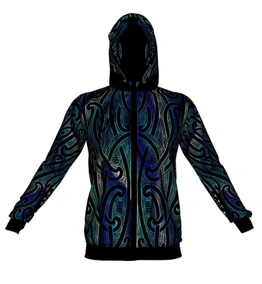 Puhoro Hoodie - Paua w/Black - Revolution Aotearoa