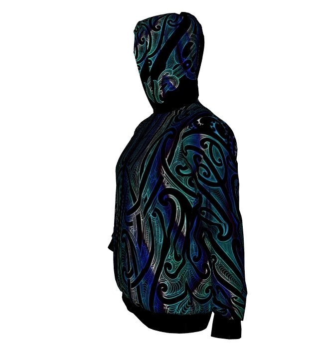 Puhoro Hoodie - Paua w/Black - Revolution Aotearoa