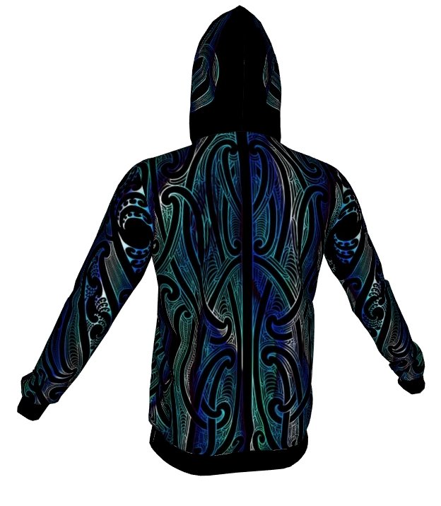 Puhoro Hoodie - Paua w/Black - Revolution Aotearoa