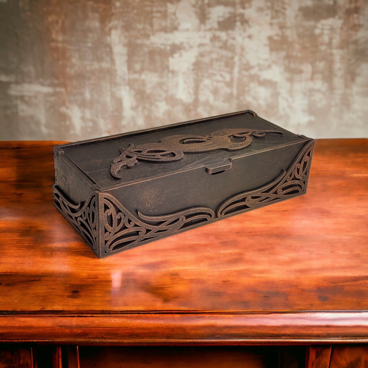 Wooden Keepsake Box - Manaia Puhoro - Copper tone - Revolution Aotearoa