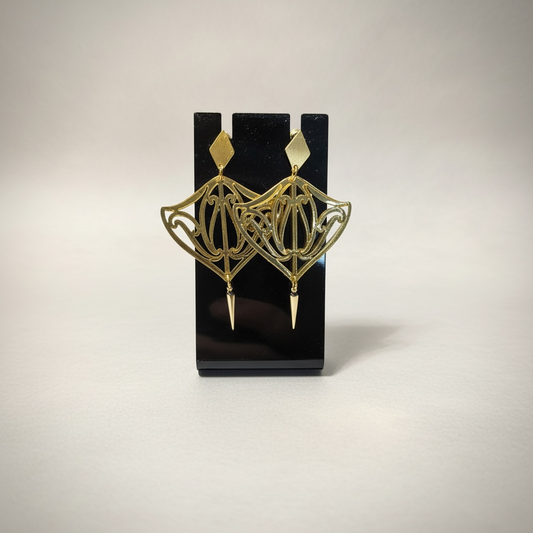 Earrings - Whai - Gold Mirror Acrylic