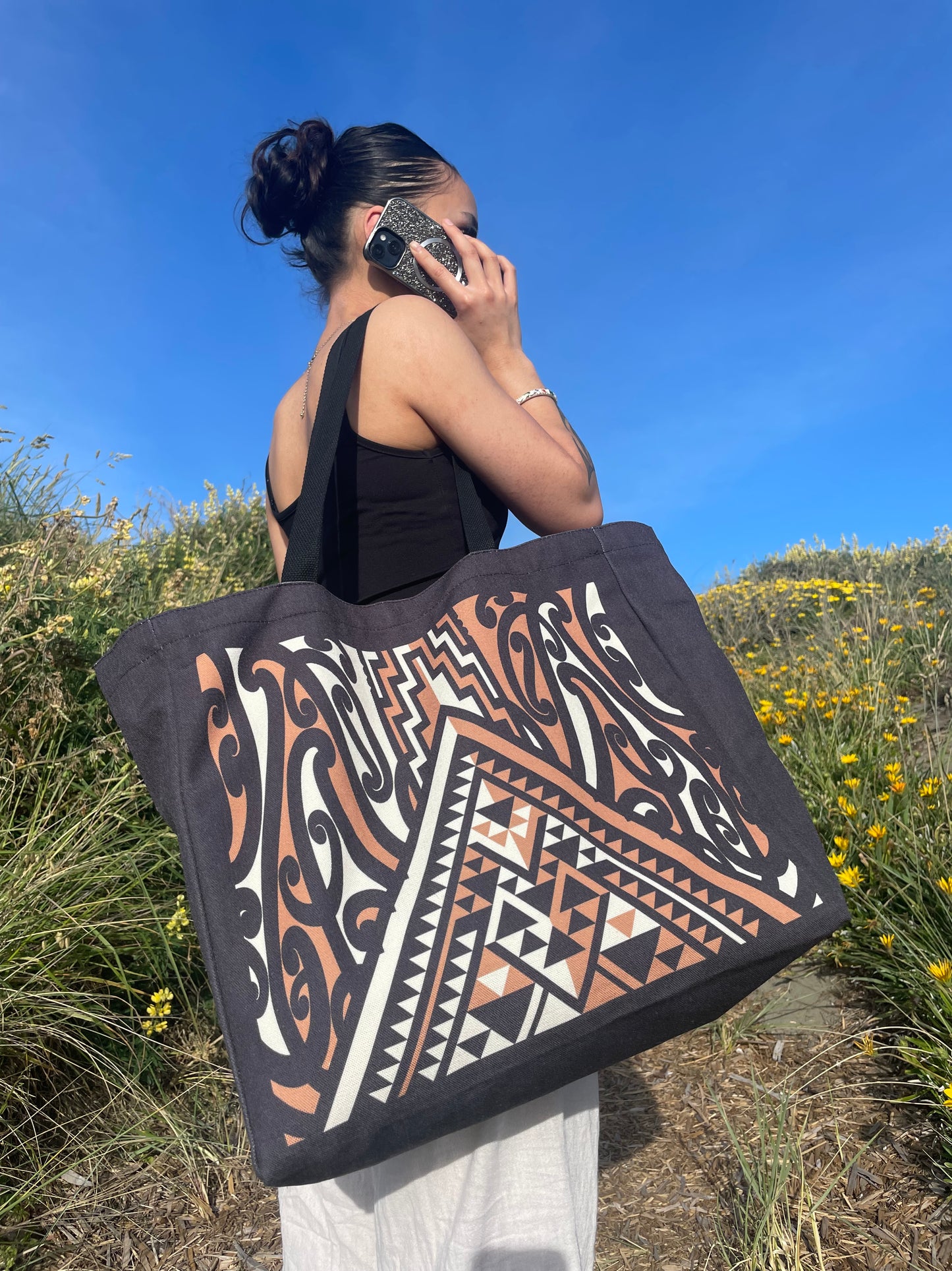 Large cotton canvas carry bag