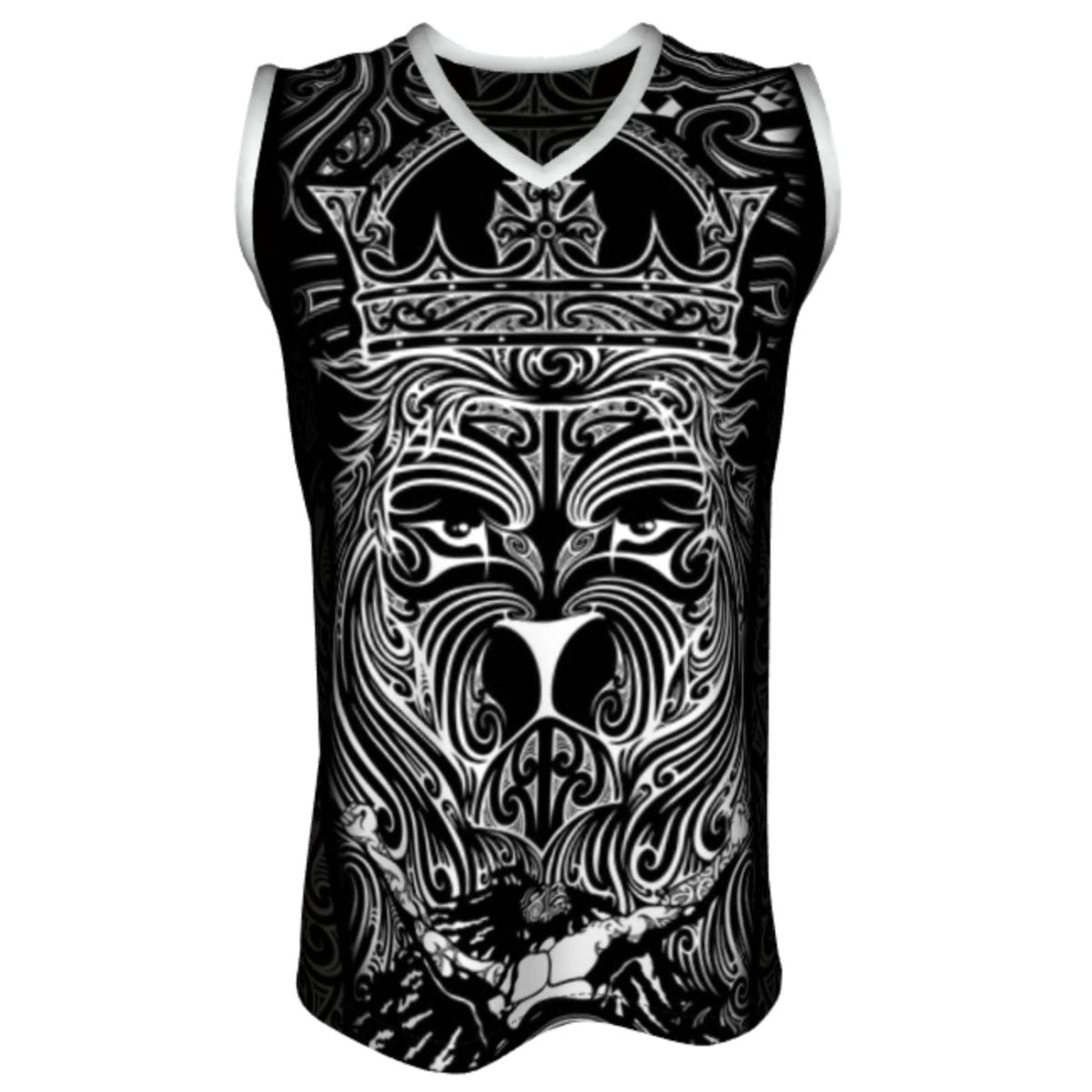 Basketball Singlet - Lion of Judah BW - Revolution Aotearoa