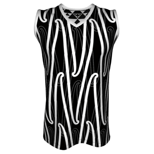 Basketball Singlet - Puhoro BW - Revolution Aotearoa