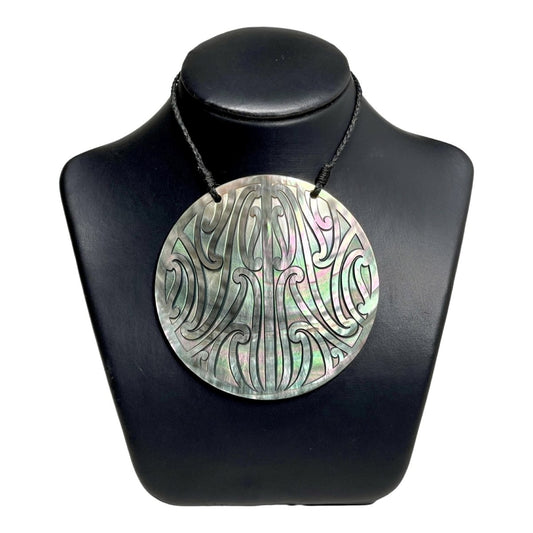 Black Mother of Pearl Pendant - Puhoro - 70mm w/out case - Revolution Aotearoa