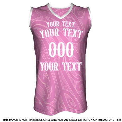 Custom Basketball Singlet - Taiao - Pink - Revolution Aotearoa