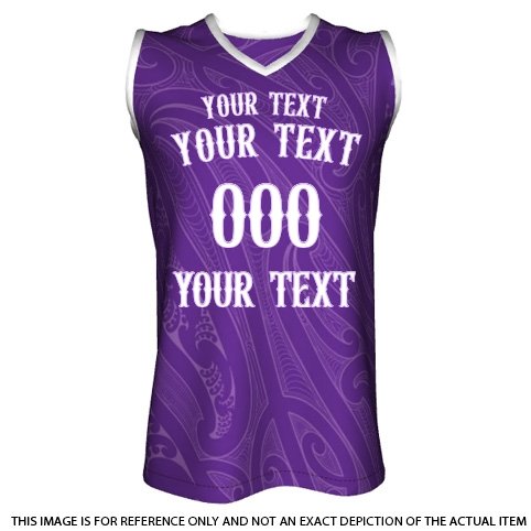 Custom Basketball Singlet - Taiao - Purple - Revolution Aotearoa