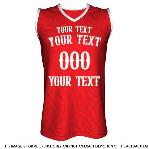 Custom Basketball Singlet - Taiao - Red - Revolution Aotearoa