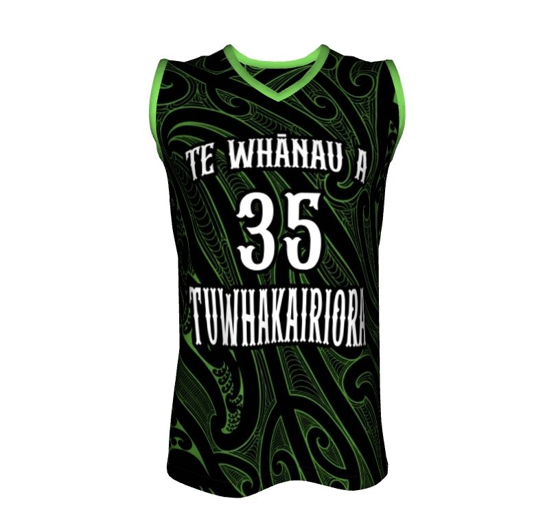 Custom Basketball Singlet - Tuwhakairiora 35 - Revolution Aotearoa
