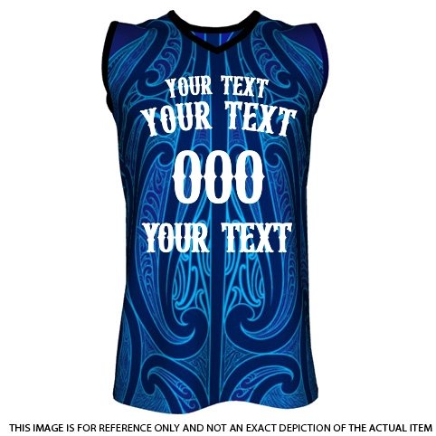 Custom Basketball Singlet - Waiora - Deep Blue - Revolution Aotearoa