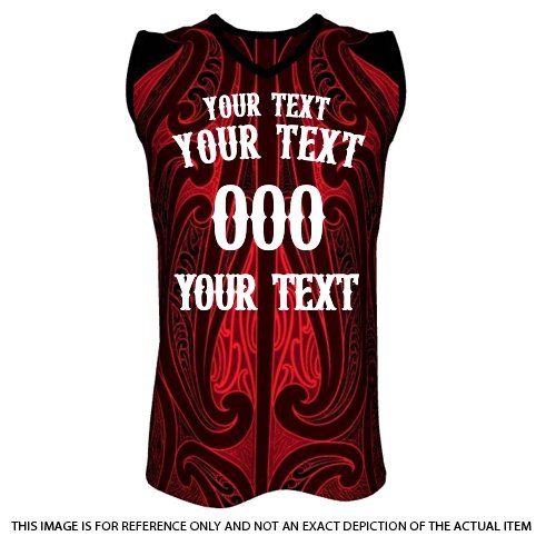 Custom Basketball Singlet - Waiora - Deep Red - Revolution Aotearoa