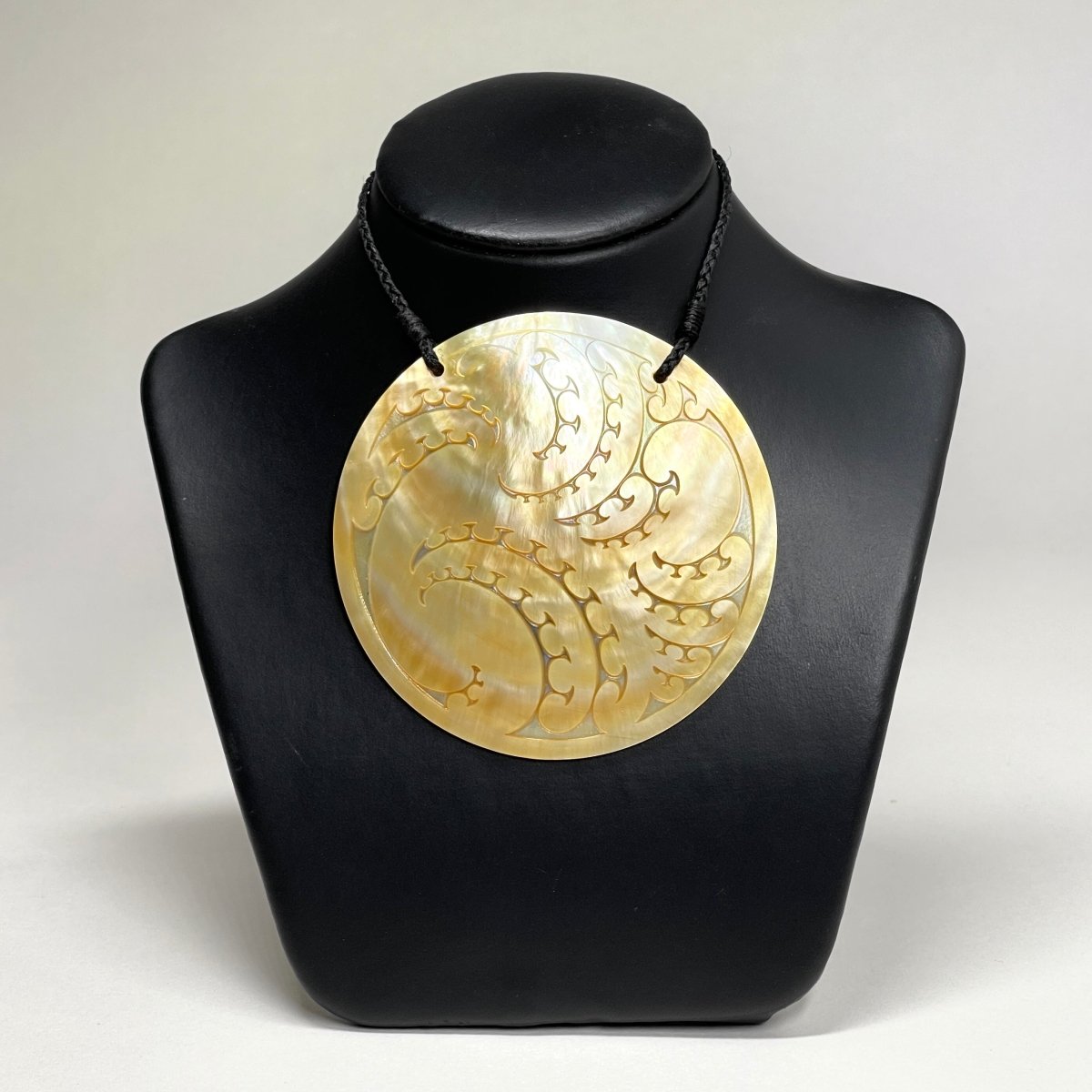 Gold Mother of Pearl Pendant - Pitau - 70mm (sml) - Revolution Aotearoa