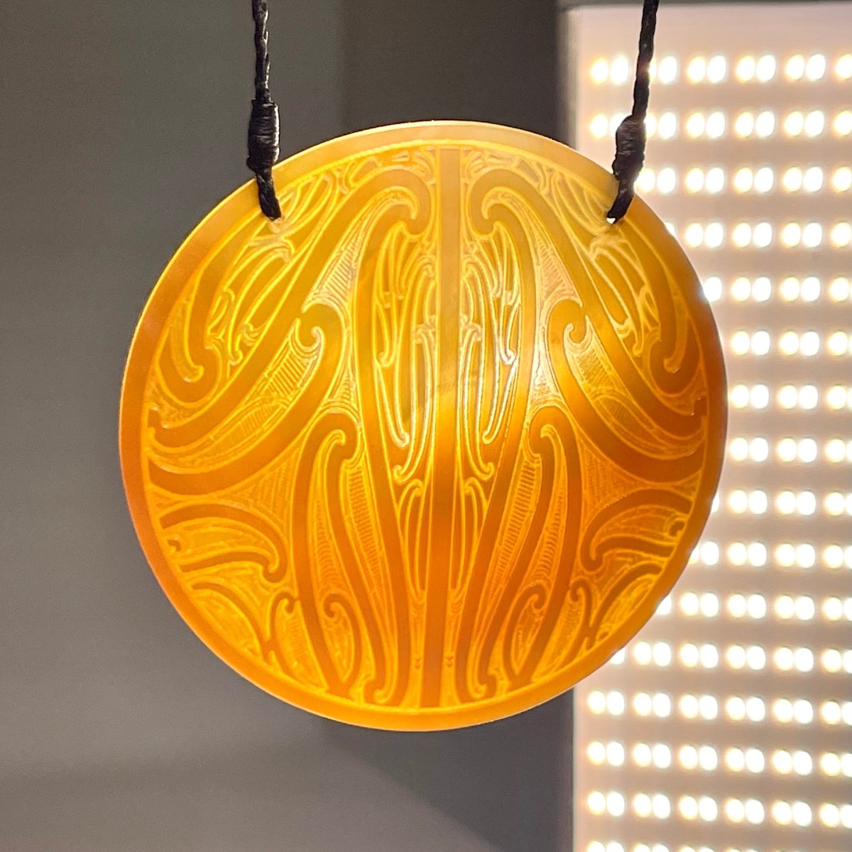 Gold Mother Of Pearl Shell Statement Pendant - Taiao - Revolution Aotearoa