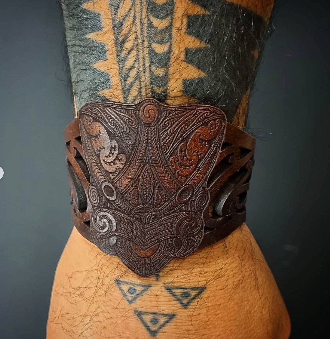 Leather Cuff - Wheku Puhoro - Revolution Aotearoa
