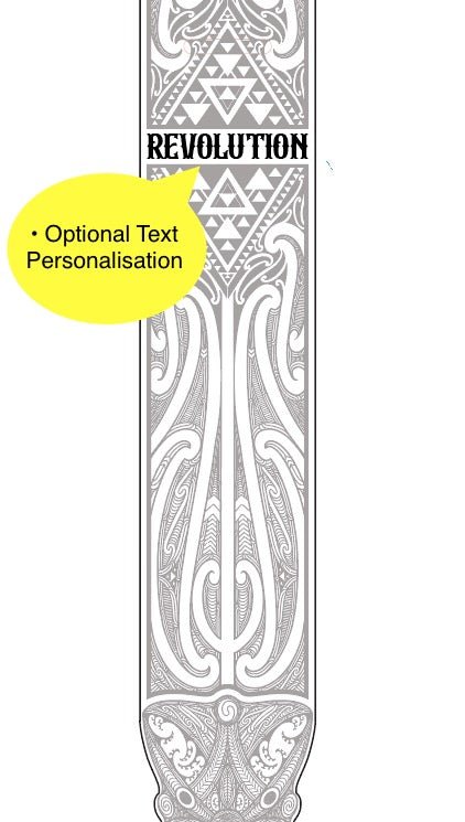 Moko Wheku Leather Guitar Strap - Revolution Aotearoa
