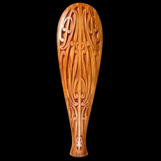 Patu - Kowhaiwhai - Deep V-Carved Native NZ Rimu - 360mm - Revolution Aotearoa