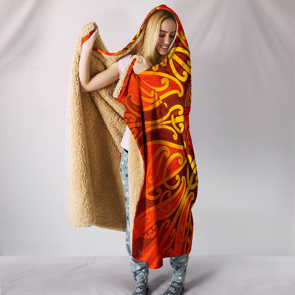Premium Hooded Blanket - Te Ra Kura - Note: Shipping delays due to Covid restrictions - Revolution Aotearoa