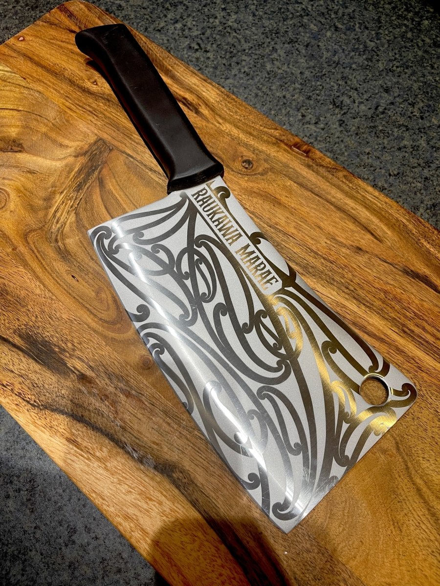 Ringawera Maori Design Heavy Duty Meat Cleaver 250mm - Revolution Aotearoa