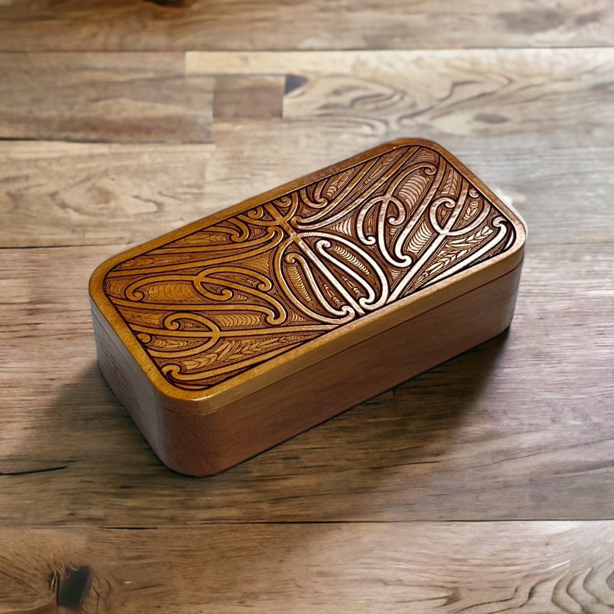 Taonga Keepsake Box - Rimu - Kowhaiwhai Lid - Revolution Aotearoa