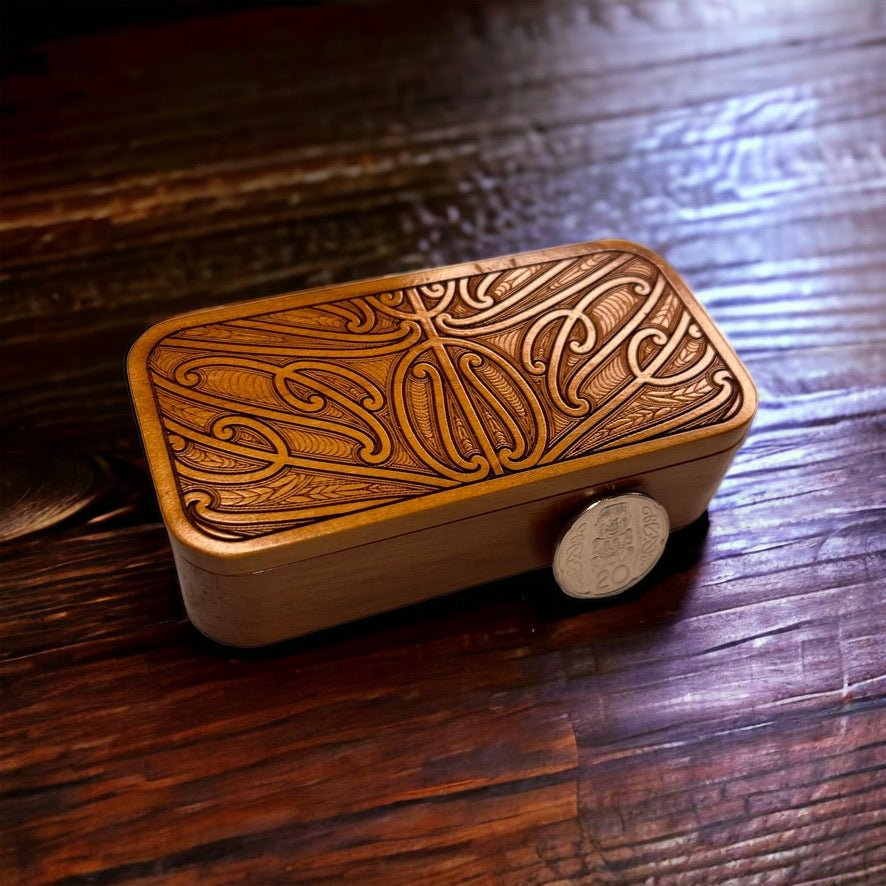 Taonga Keepsake Box - Rimu - Kowhaiwhai Lid - Revolution Aotearoa