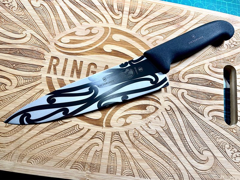 Victorinox Etched Chefs Carving Knife - 20cm, Black Handle - Revolution Aotearoa